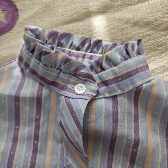 Vintage Mock Neck Striped Girls Shirt 4t - Picture 3 of 9